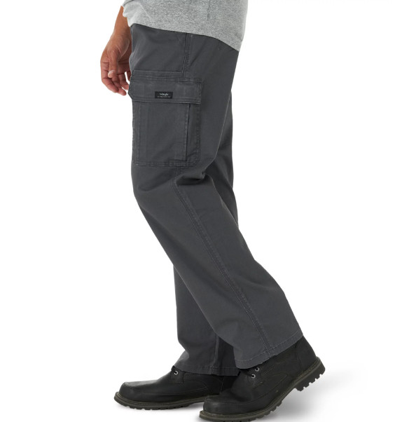 Men’s Wrangler Cargo Pants w/ Stretch Relaxed Fit Anthracite Grey CHOOSE SIZE