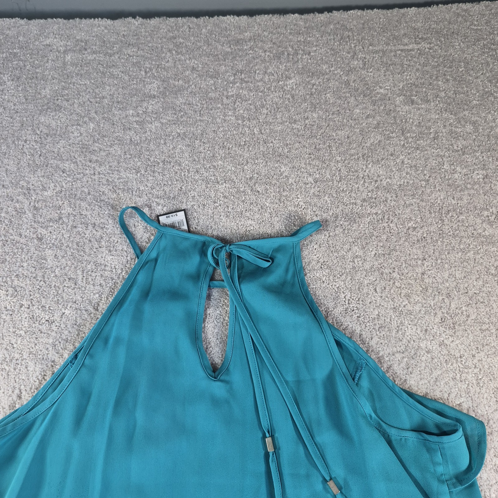 Agua Mossimo Womens Halter Blouse XLarge Ruffle front chiffon keyhole back