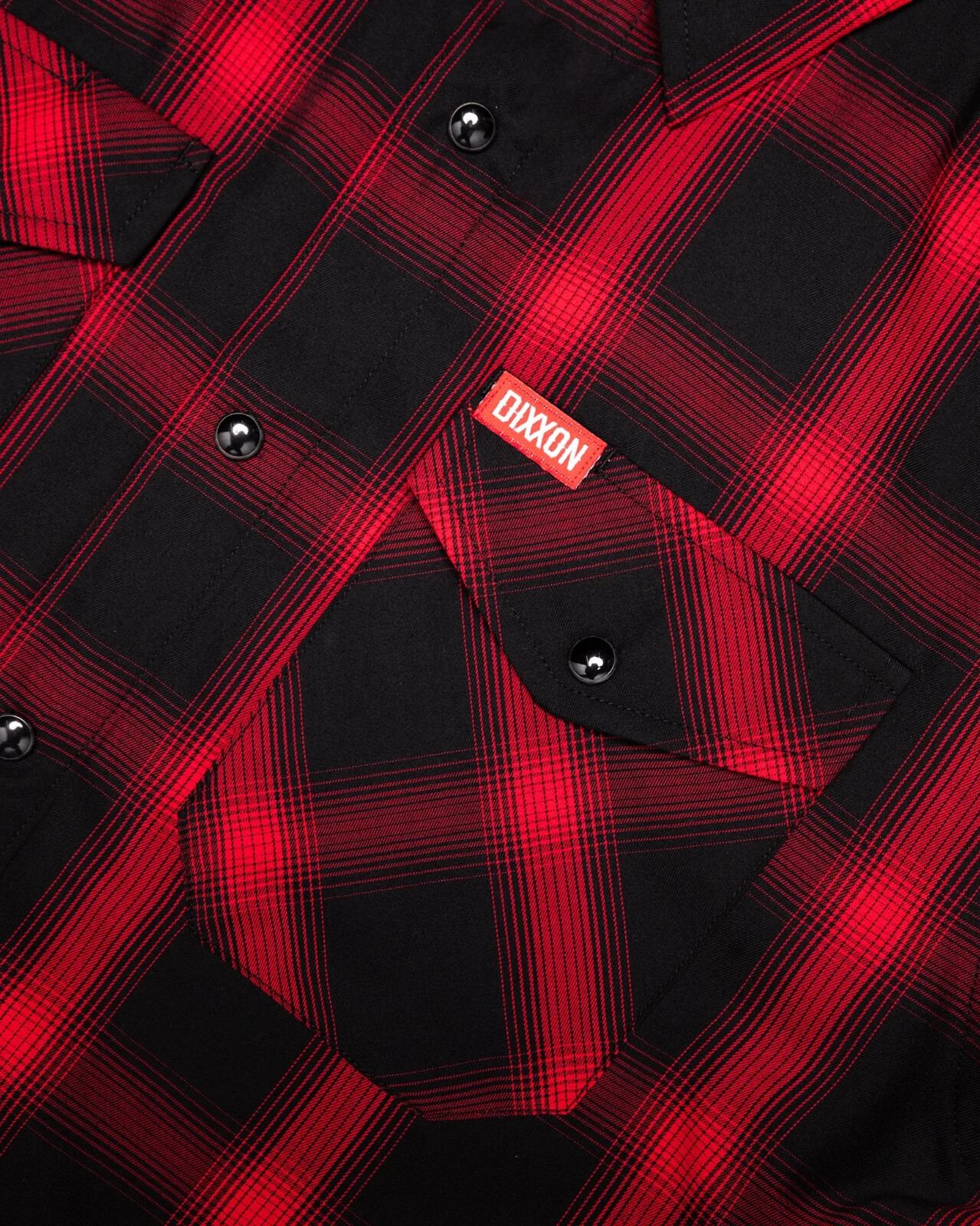 DIXXON Flannel “El Rojo Loco” Mens MEDIUM Red Black Plaid Bamboo Snap Shirt