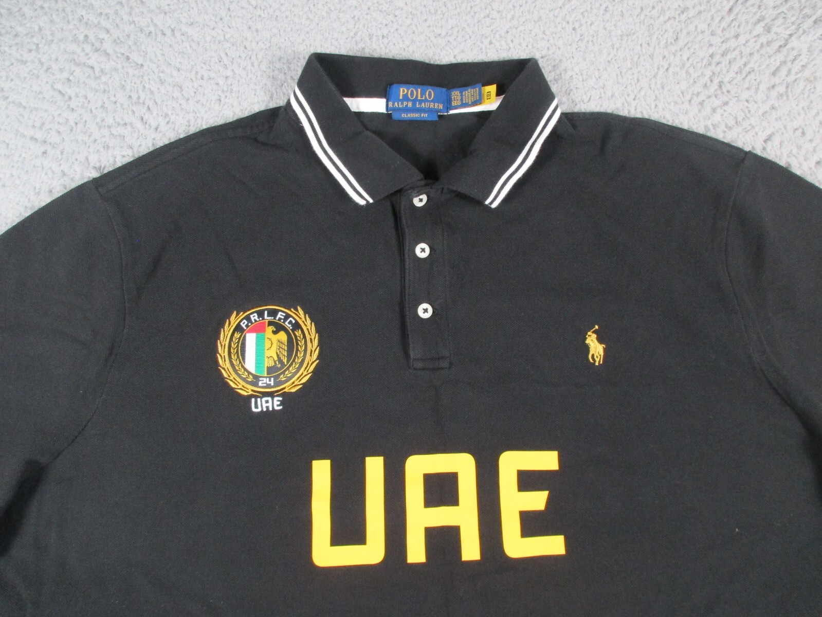 Polo Ralph Lauren Shirt Mens 2XL Black UAE United Arab Emirates Embroidered