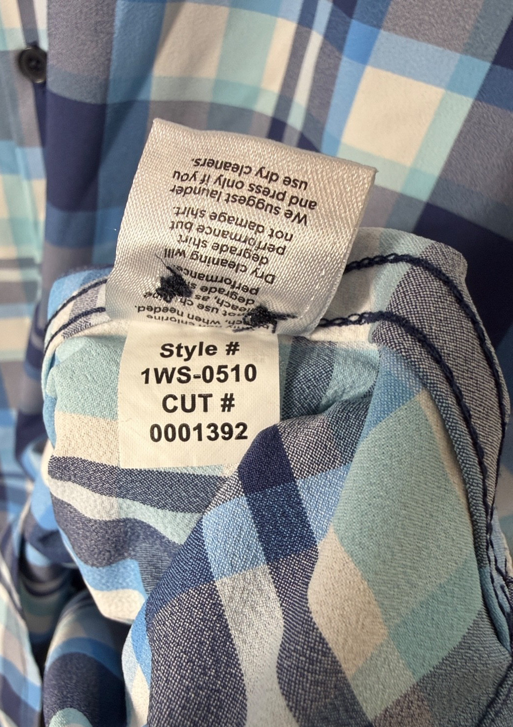 Mizzen+Main Leeward Long Sleeve Shirt Plaid Blue White X-Large Button Up