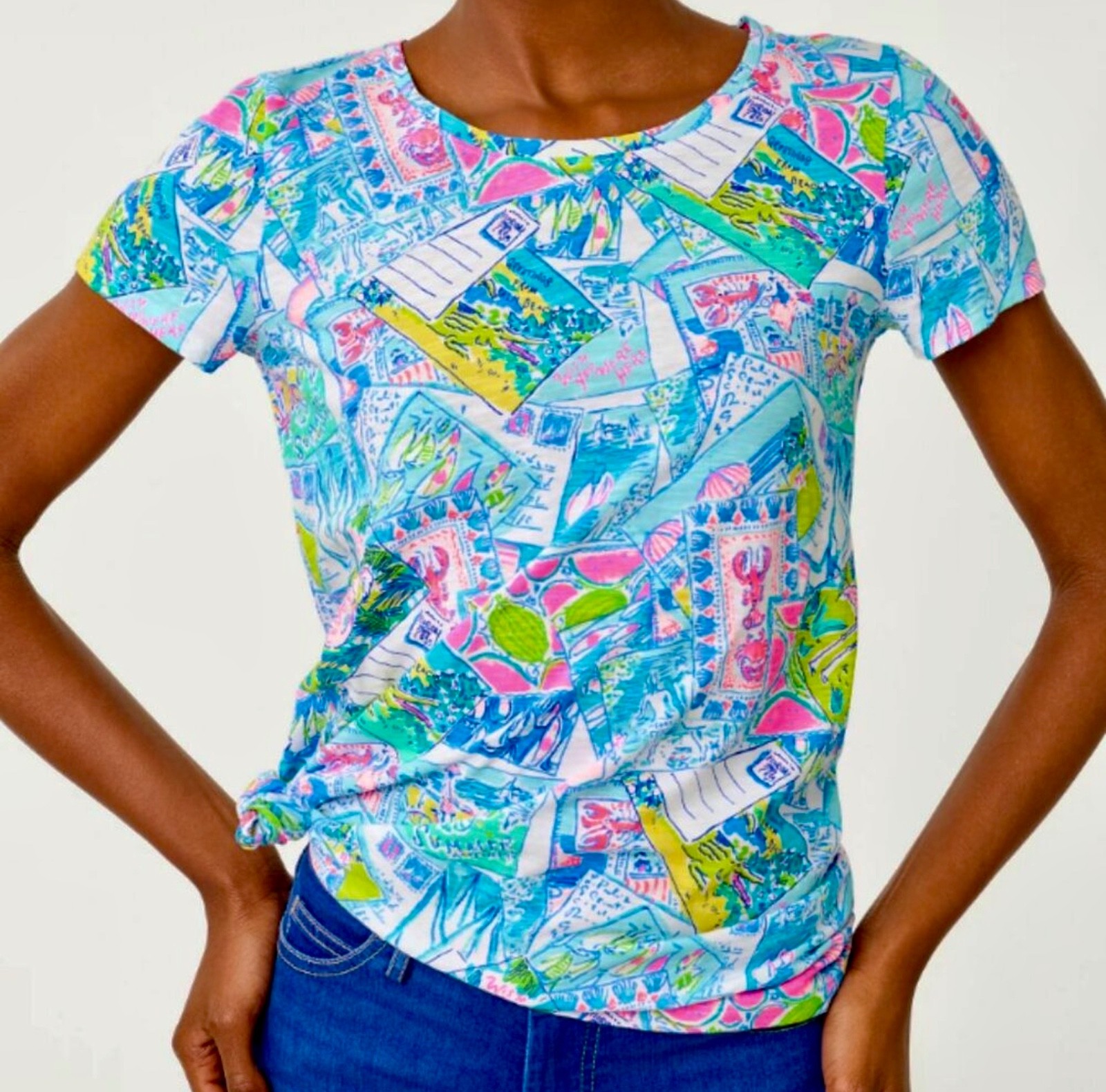 Lilly Pulitzer NWT Etta Top Wish You Were Here Size XL