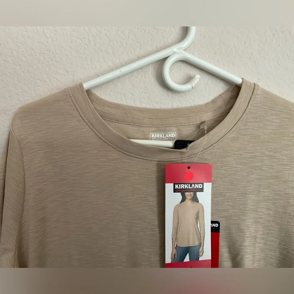 NWT Kirkland Signature Ladies 3/4 Sleeve Slub Tee 1711739