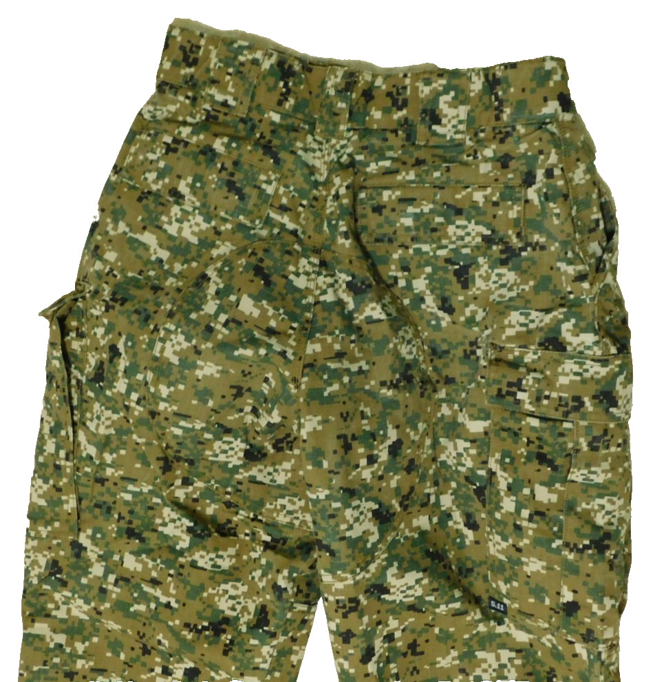 5.11 Tactical Pants Medium Waist Digi Camo TDU Ripstop Relaxed Cargo
