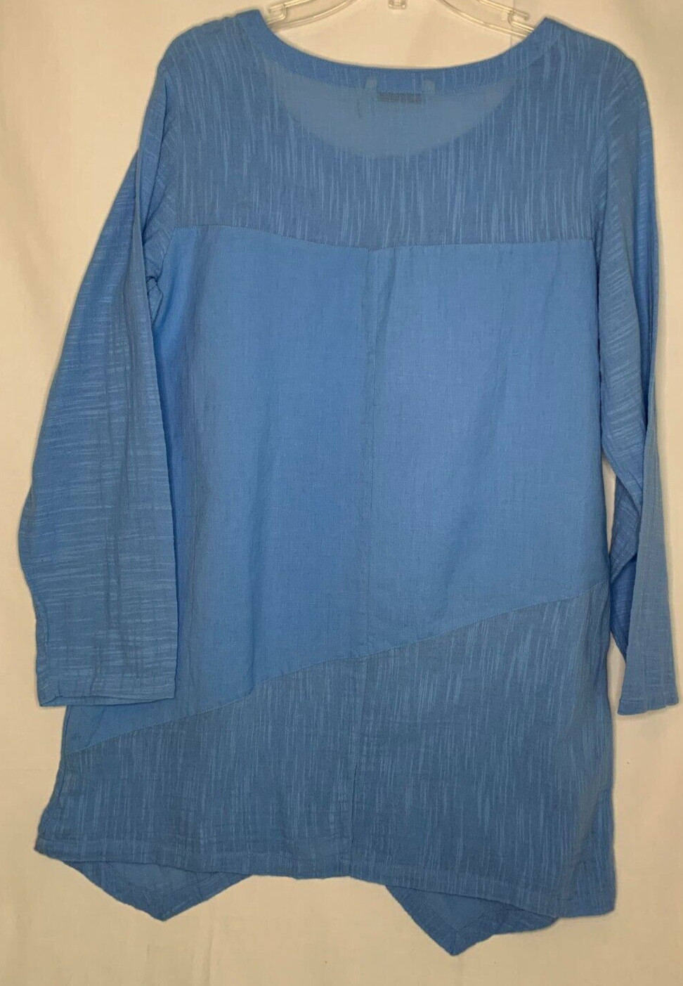 Soft Surroundings Size M Breezy Nights China Blue Linen Blend Tunic Lagenlook