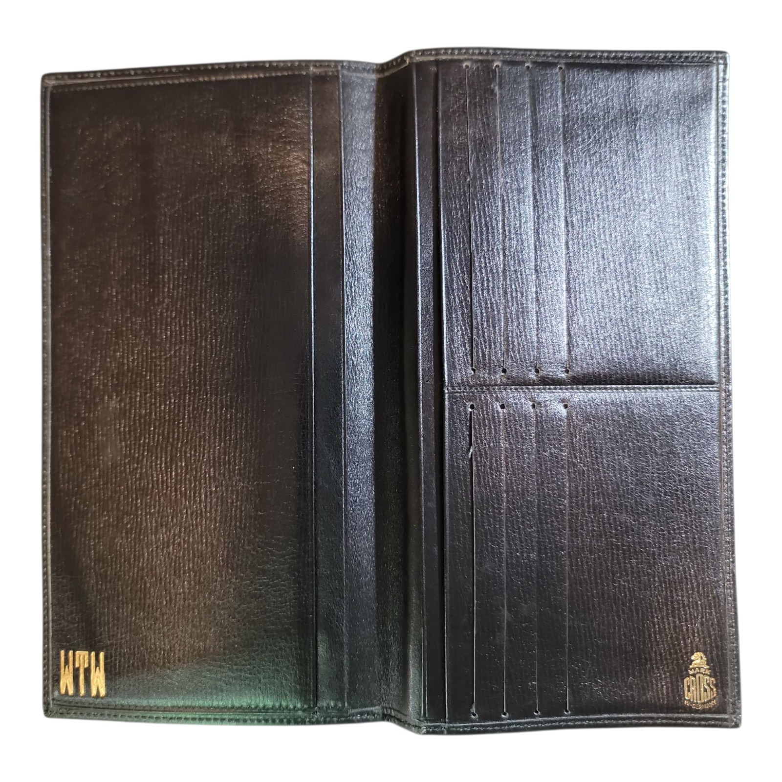 Vintage Mark Cross Leather Wallet West Germany Check Book Credit Card Holder