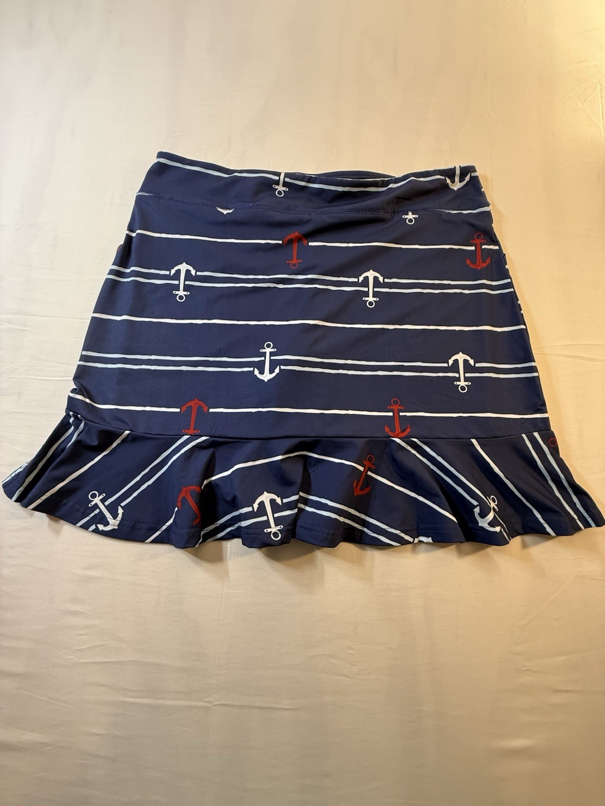Women’s Ana Clare Active Summer Navy Skort Size XL Nautical Print
