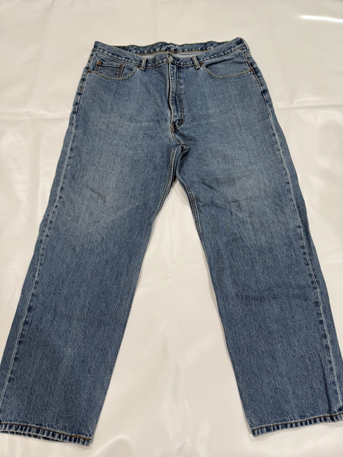 Levis 550 Straight Leg Stone washed Blue Denim Jeans Mens 42×32