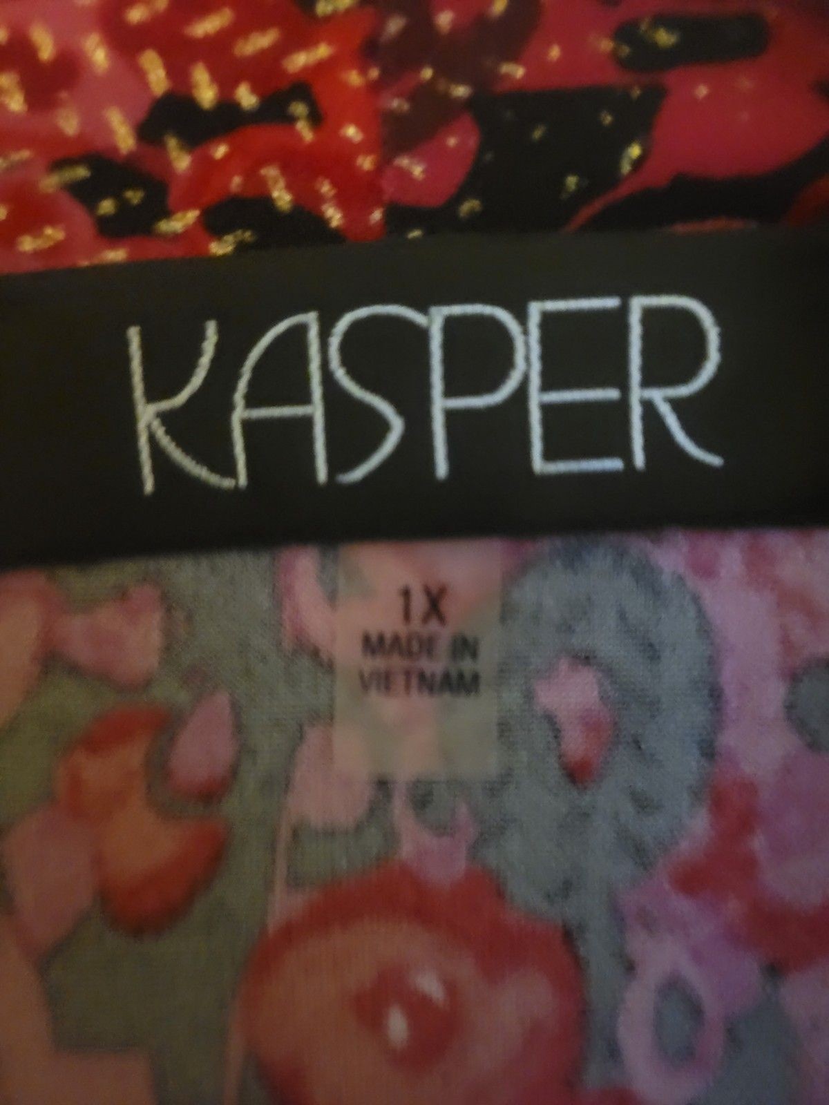 Kasper Multicolored Open Front Summer Cardigan Business Casual Formal