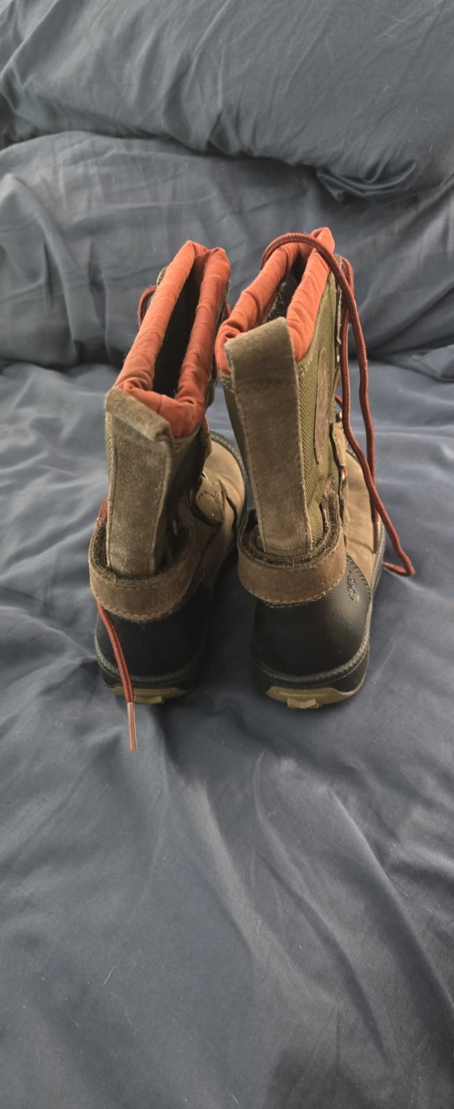 Timberland Teens Suede Ankle Hiking Boots Lace-Up Round Toe Brown US 10