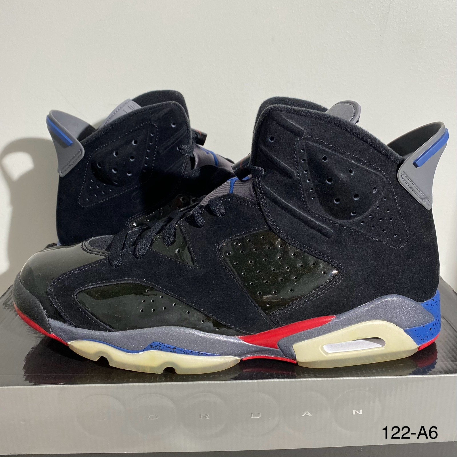 Size 12.5 – Air Jordan 6 Retro Detroit Pistons Sneakers 384664-001 Ships Fast!