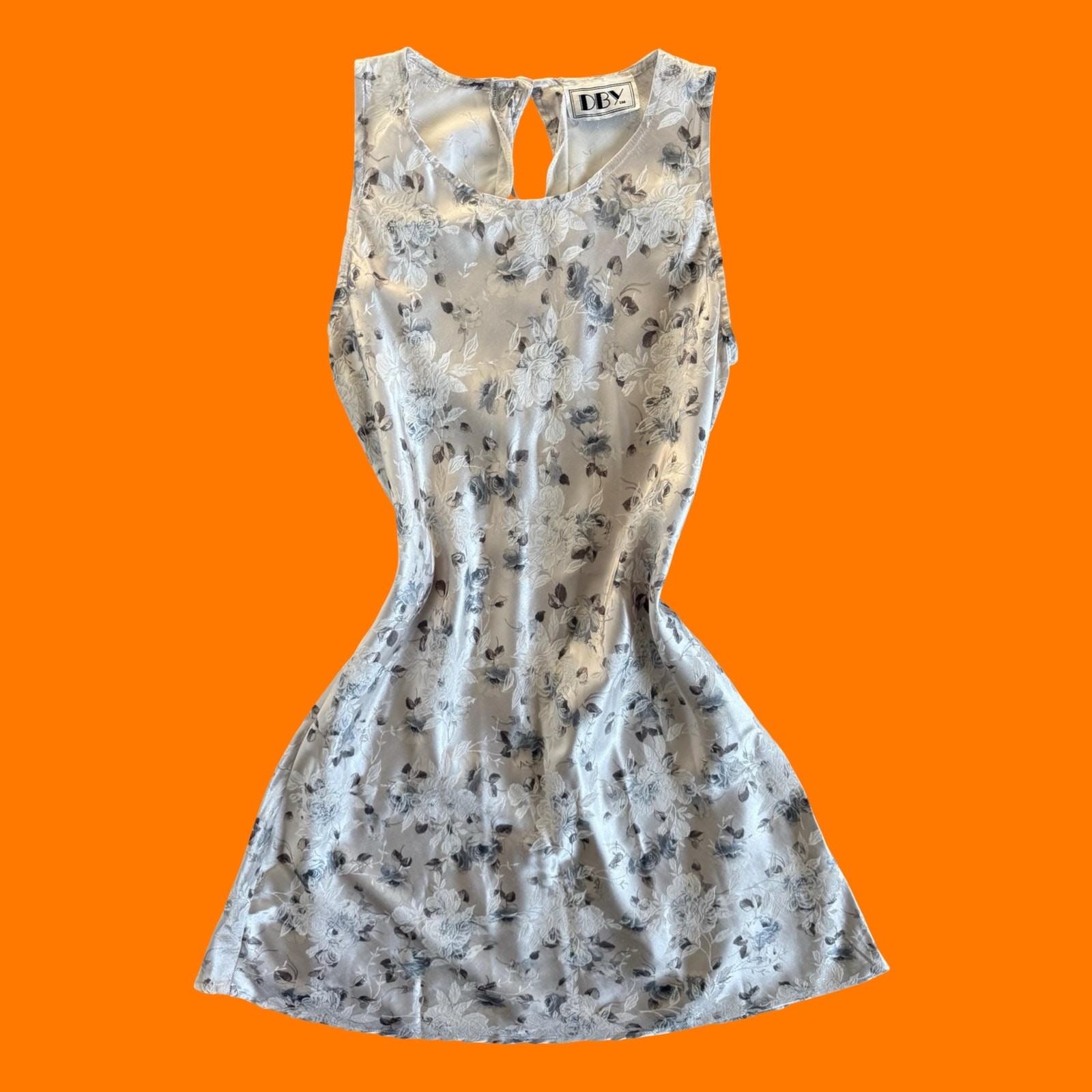 90’s vintage floral satin mini dress MEDIUM d.b.y.
