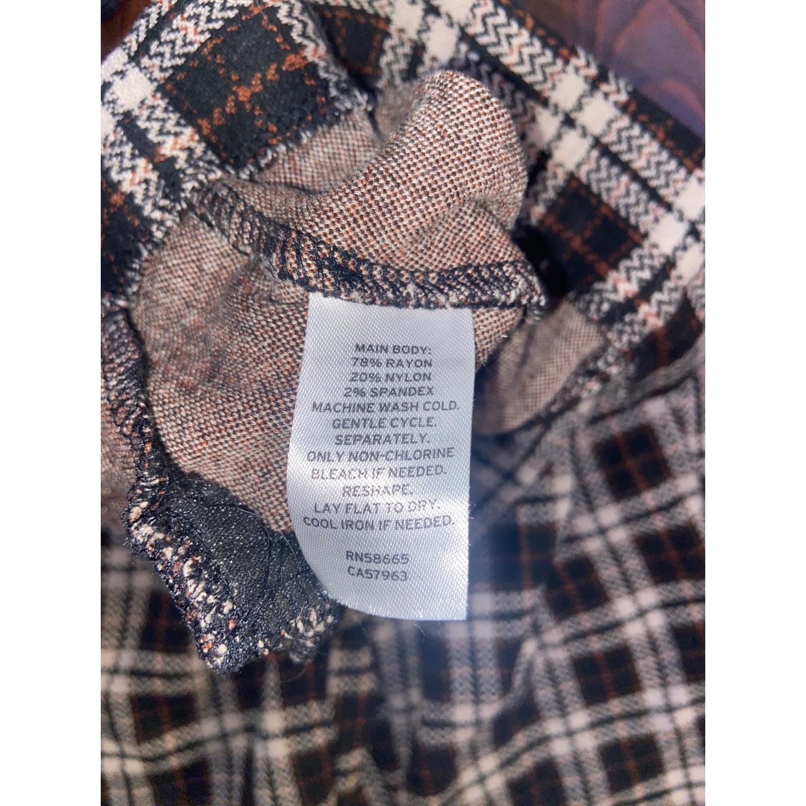 Nordstrom Rack Academia Corp Classic Plaid Pull On Trousers Stretch Straight Leg