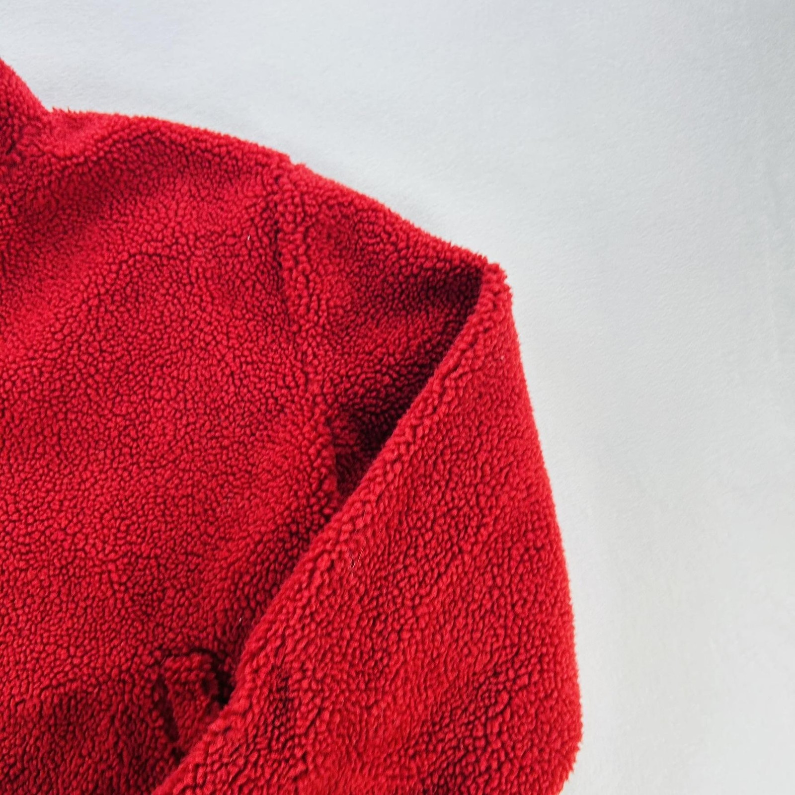 Levi’s Jacket Mens Large Red Sherpa Fleece Snap Pullover Anorak Warm Lined