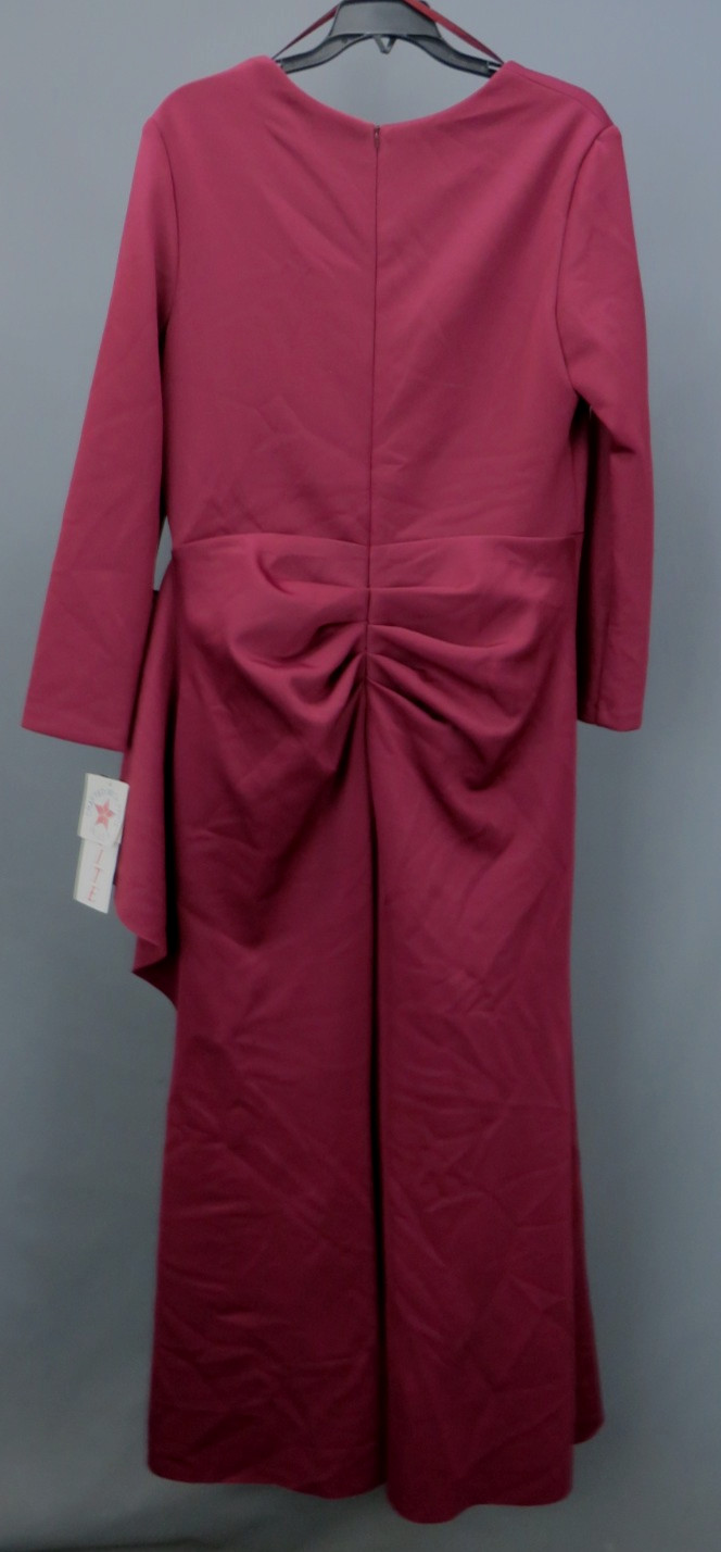 Xscape Scuba Square-Neck Ruffle-Side Gown MSRP $249