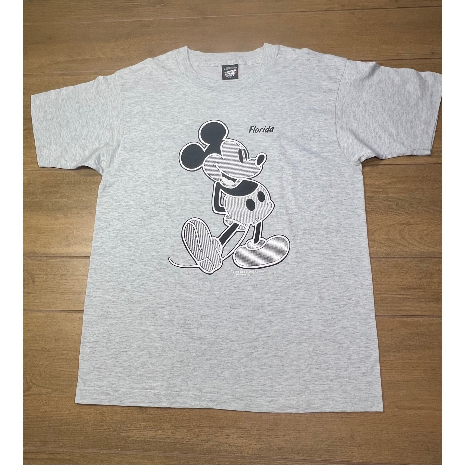 Screen Stars Best Mickey Mouse Florida Graphic T Shirt Sz L Gray Sherry’s best