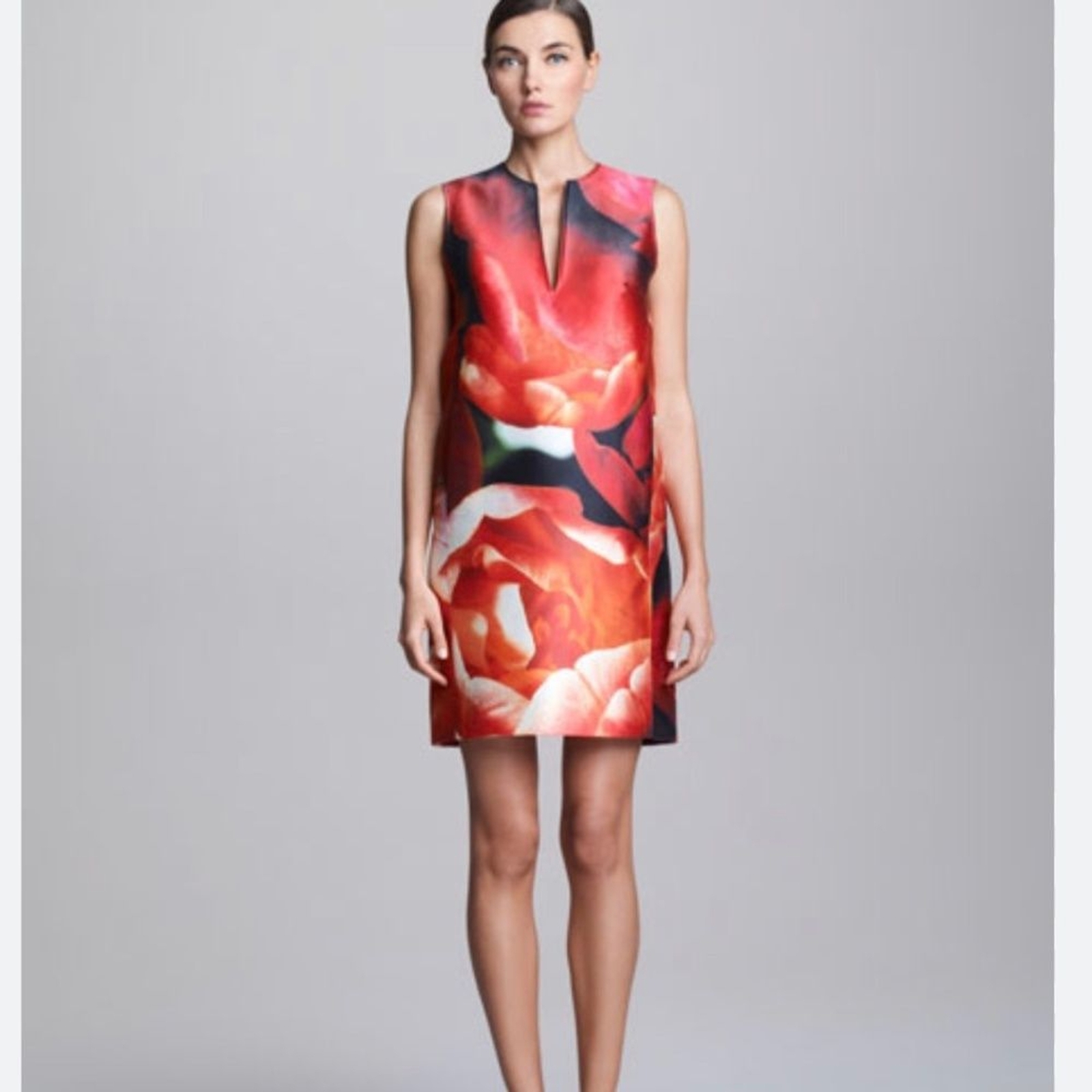 Nwot Nadeem khan floral print silk dress