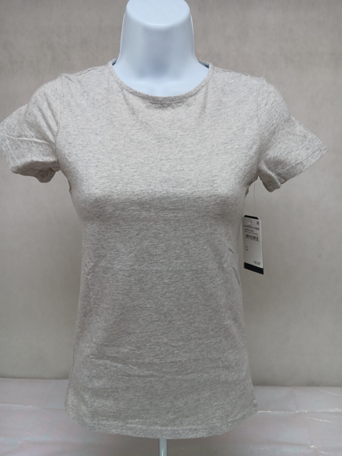 Melrose and Market Womens XS Gray Open Back Short Sleeve T-Shirt NWT