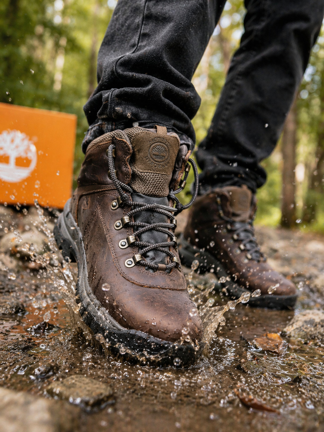 Timberland White Ledge Waterproof Mid Hiker Boots Mens Size 12 Brown Full Grain