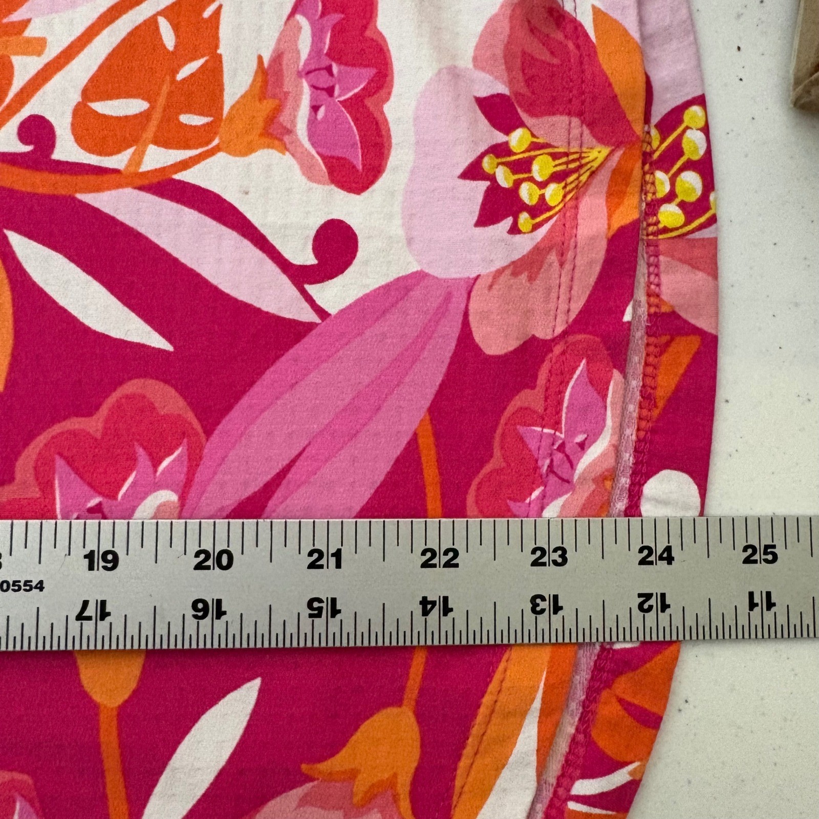 IBKUL Womens Medium Pink Orange Tropical Floral Mesh Vent Long Sleeve Golf Top