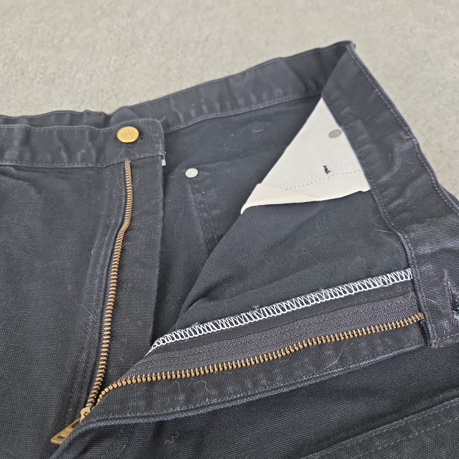 Carhartt Black Double Knee Work Pants Mens 38X34 Mens Original Fit Union Made