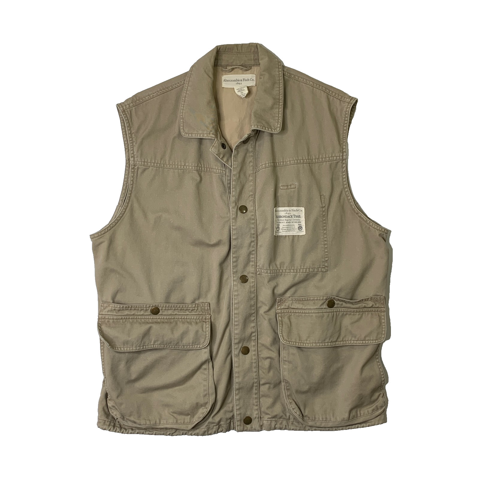 Vintage Abercrombie & Fitch Vest Mens XL Adirondack Trail Cotton Fishing Outdoor