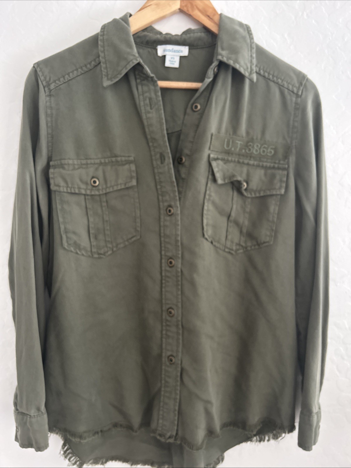 Sundance Army Green XS Shirt Jacket Button Up Military Gorpcore Utility Boho