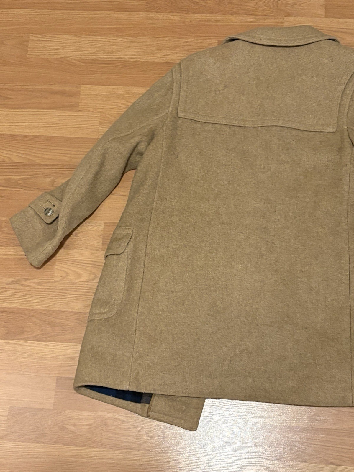Vintage Lodenfrey Grey Wool Toggle Duffle Coat Plaid Lined West Germany Flaw