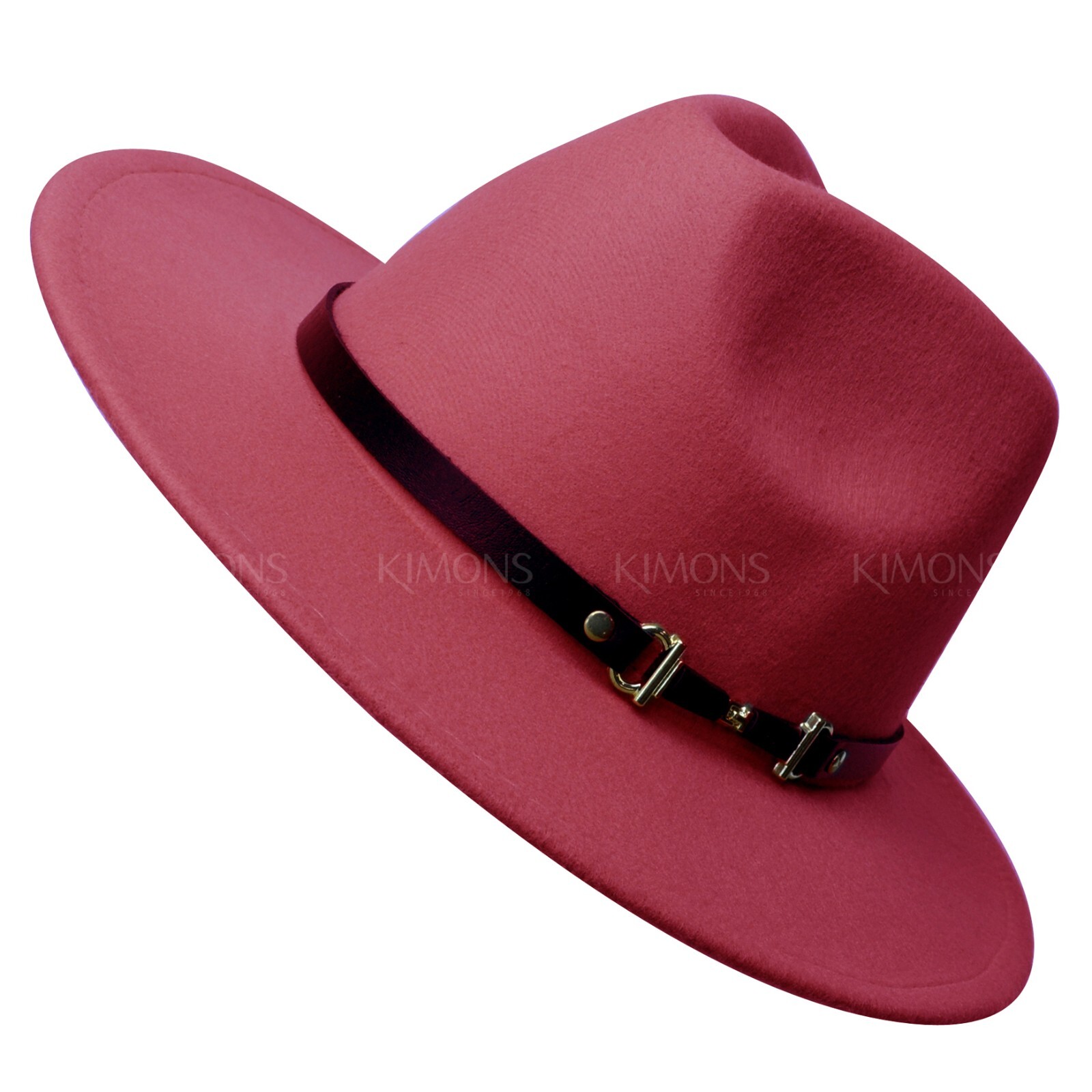 Wool Fedora Hat Felt Panama Cap Jazz Classic Wide Brim Belt Buckle Church Cowboy