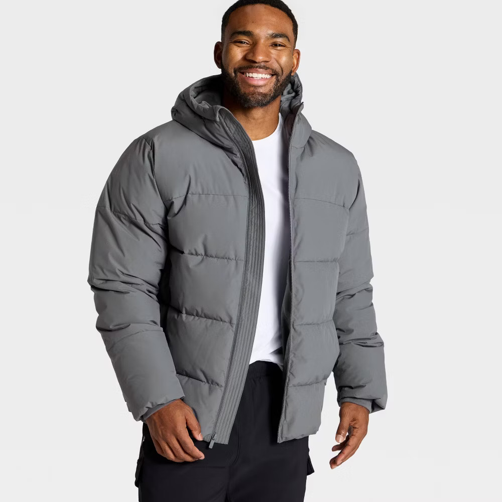 Men Heavy Puffer Jacket – All In Motion Gray M