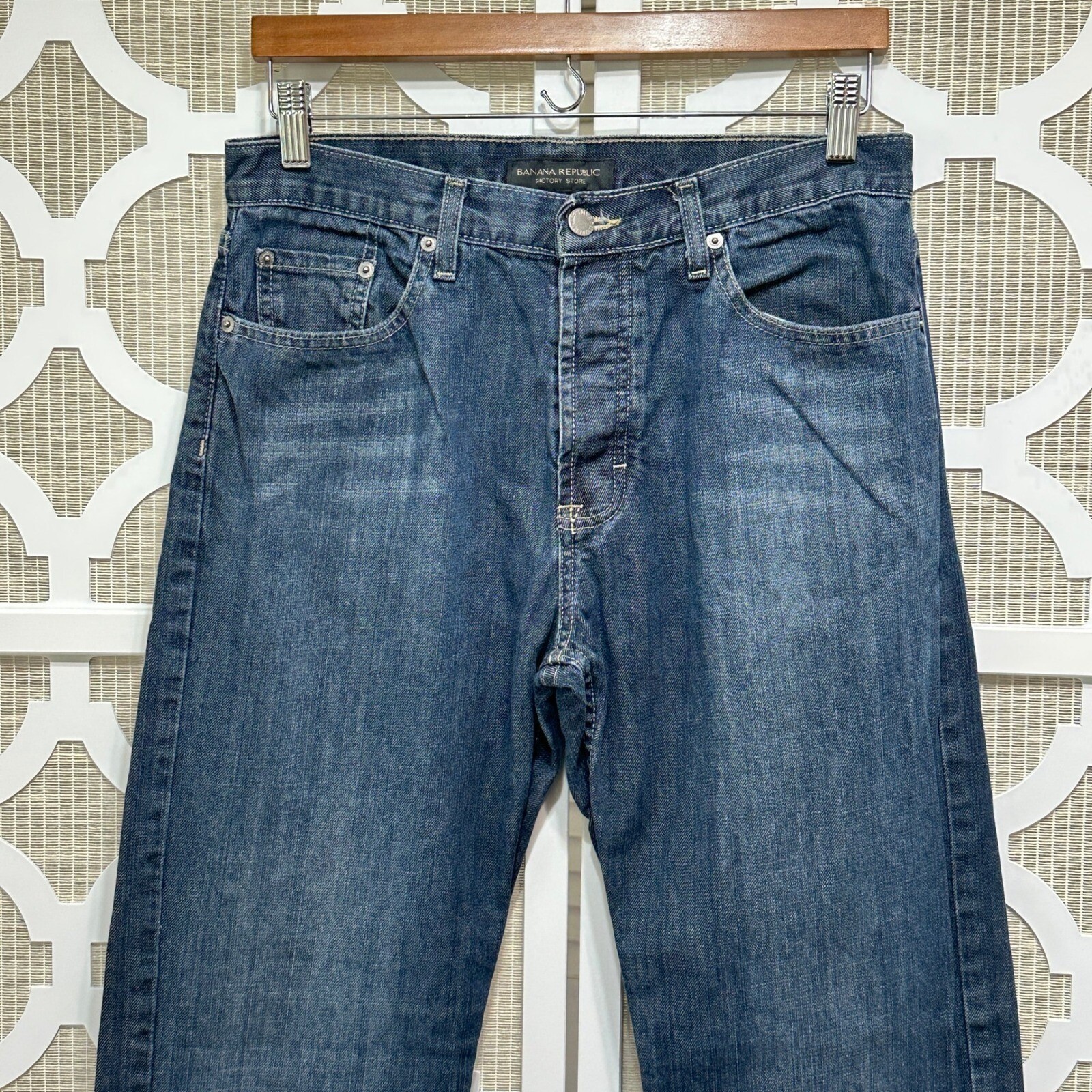 Banana Republic Jeans Button Fly Straight Leg Denim Pants Mens 32×32 Classic