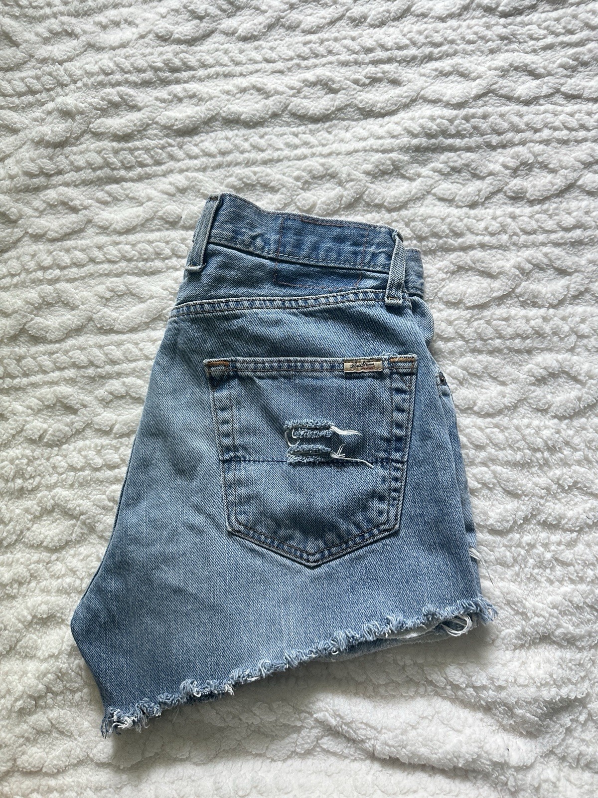 Vintage y2k Levi Strauss loose fit self made distressed frayed mid waist shorts