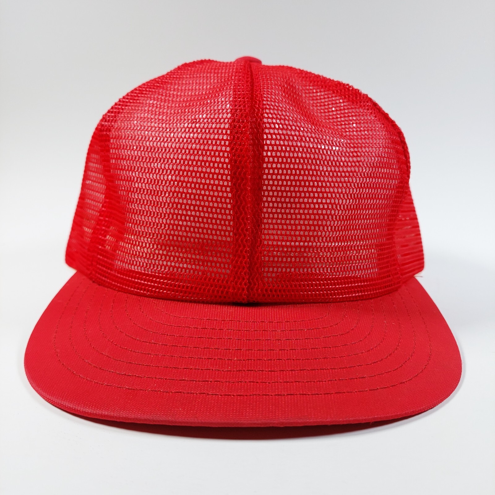 Vintage Louisville MFG Co Full Mesh Blank Snapback Trucker Hat Cap USA Made Red