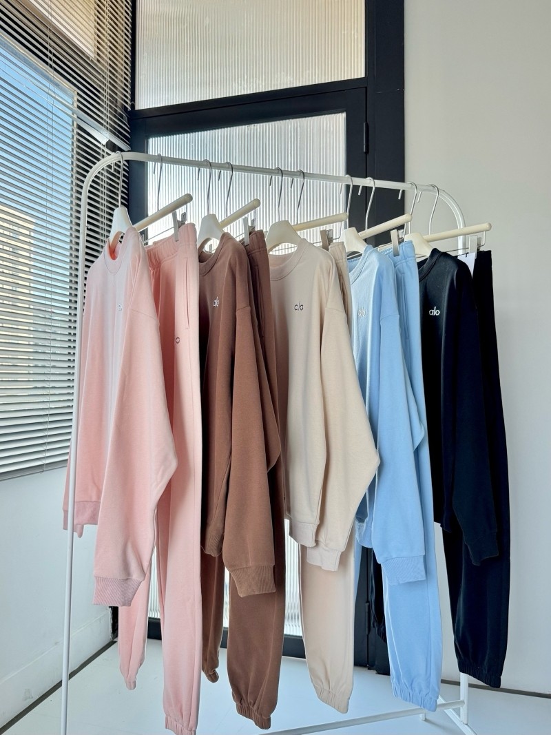 NEW AIo Yoga Set Accolade Crew Neck Pullover+Sweatpant Suit Oversized Women Set