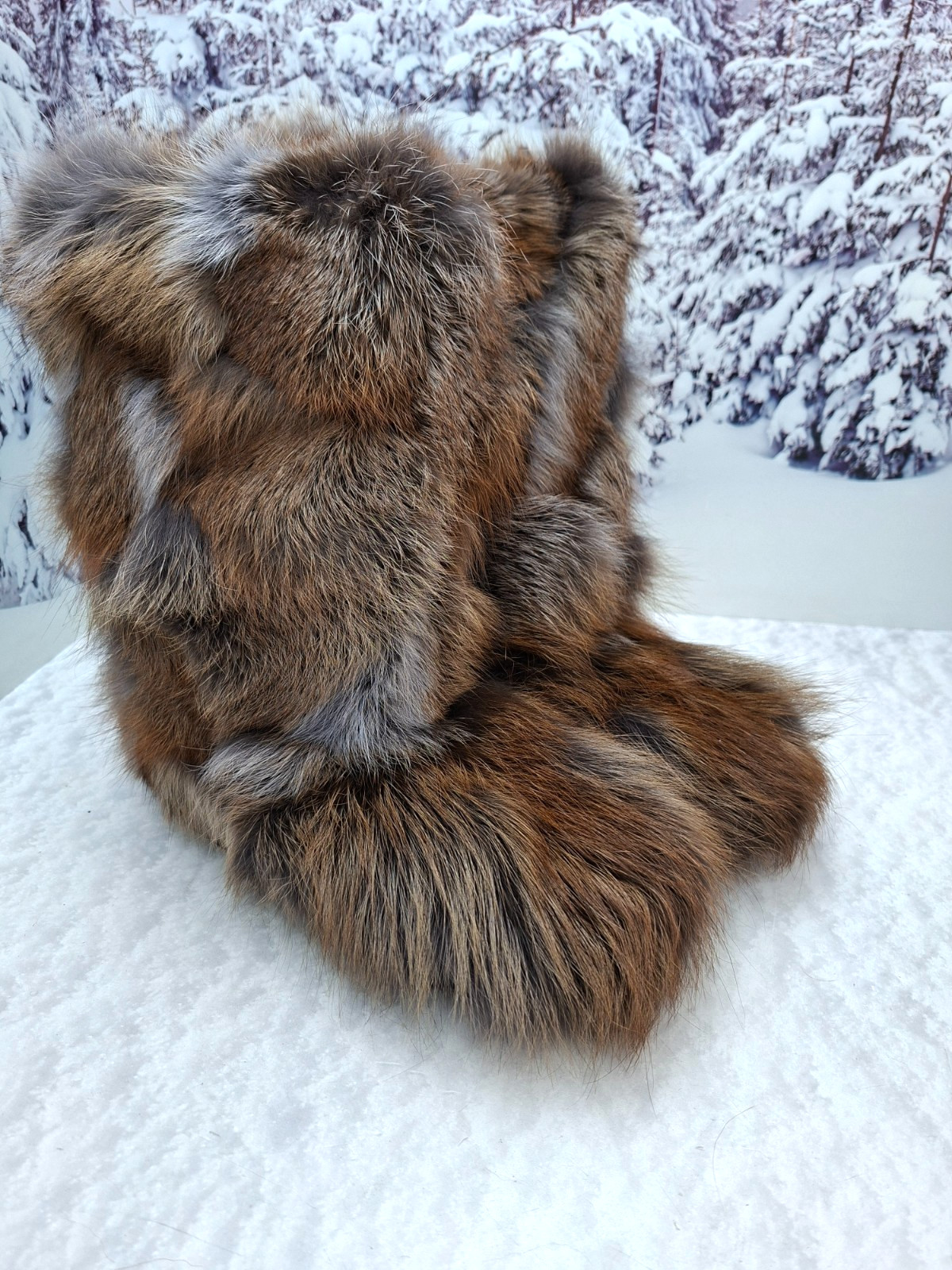 Patchwork Fox fur boots for women, mukluks, yeti boots, Womens Eskimo boots