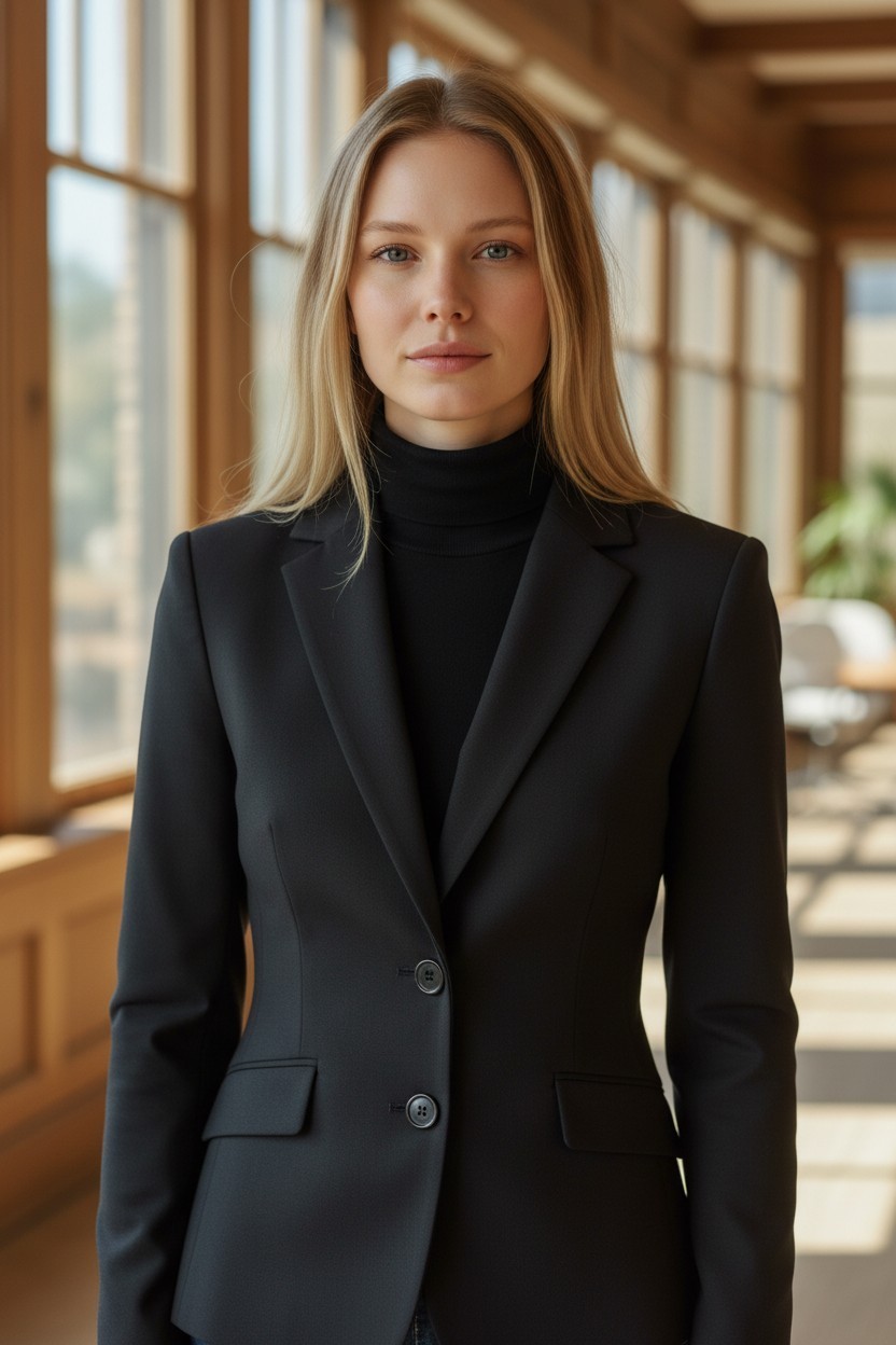Veronika Maine Black Tailored Blazer Jacket Women AU 8 Italian Fabric Structured