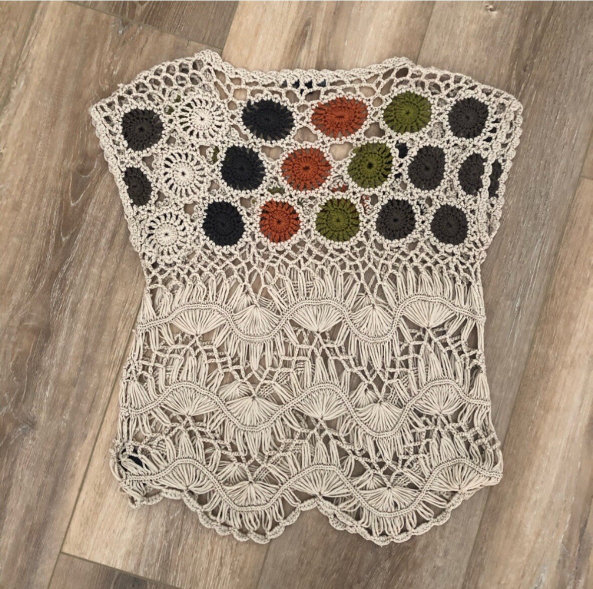 FOREVER 21 Boho Chic Crochet Knit Top SIZE SMALL Music Festival Cottagecore