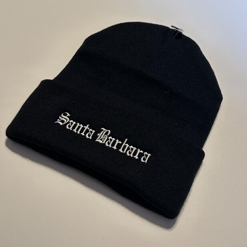 Custom Last Name Embroidered Beanie Text in old English Stitched Your Last Name