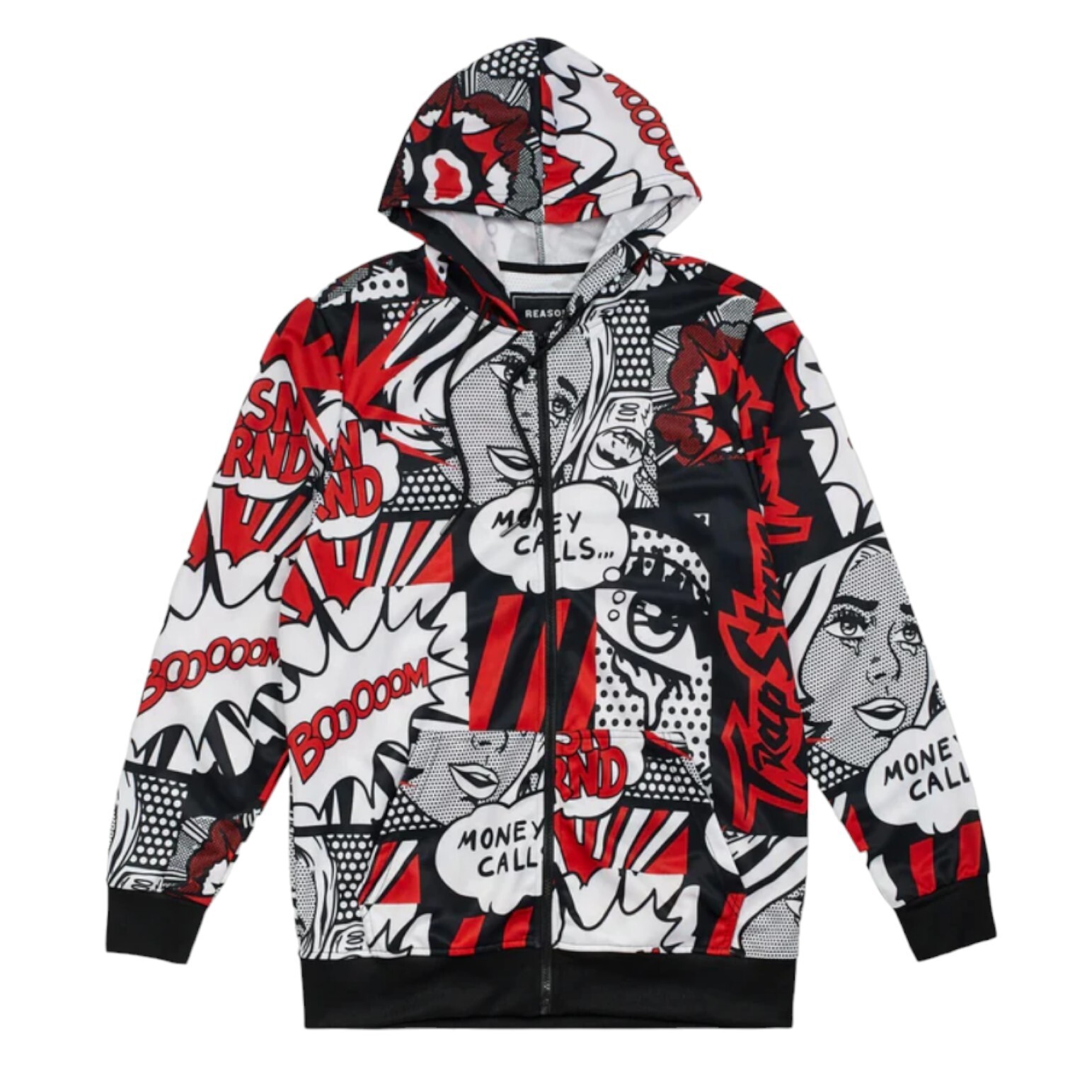 Reason Money Calls Comic Print Jacket Hoodie Sweater Men’s Size Medium