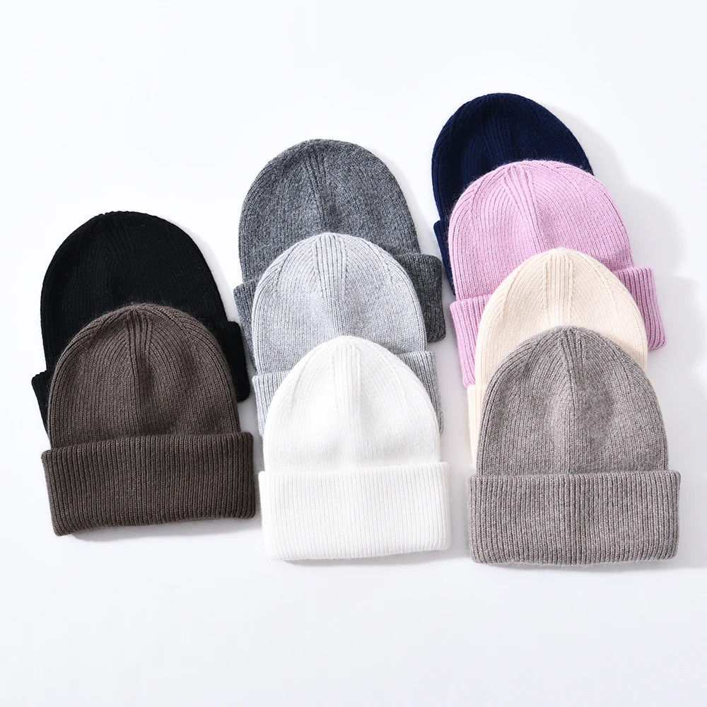 Premium Cashmere Wool Soft Beanie Hats Winter Spring Autumn Essentials
