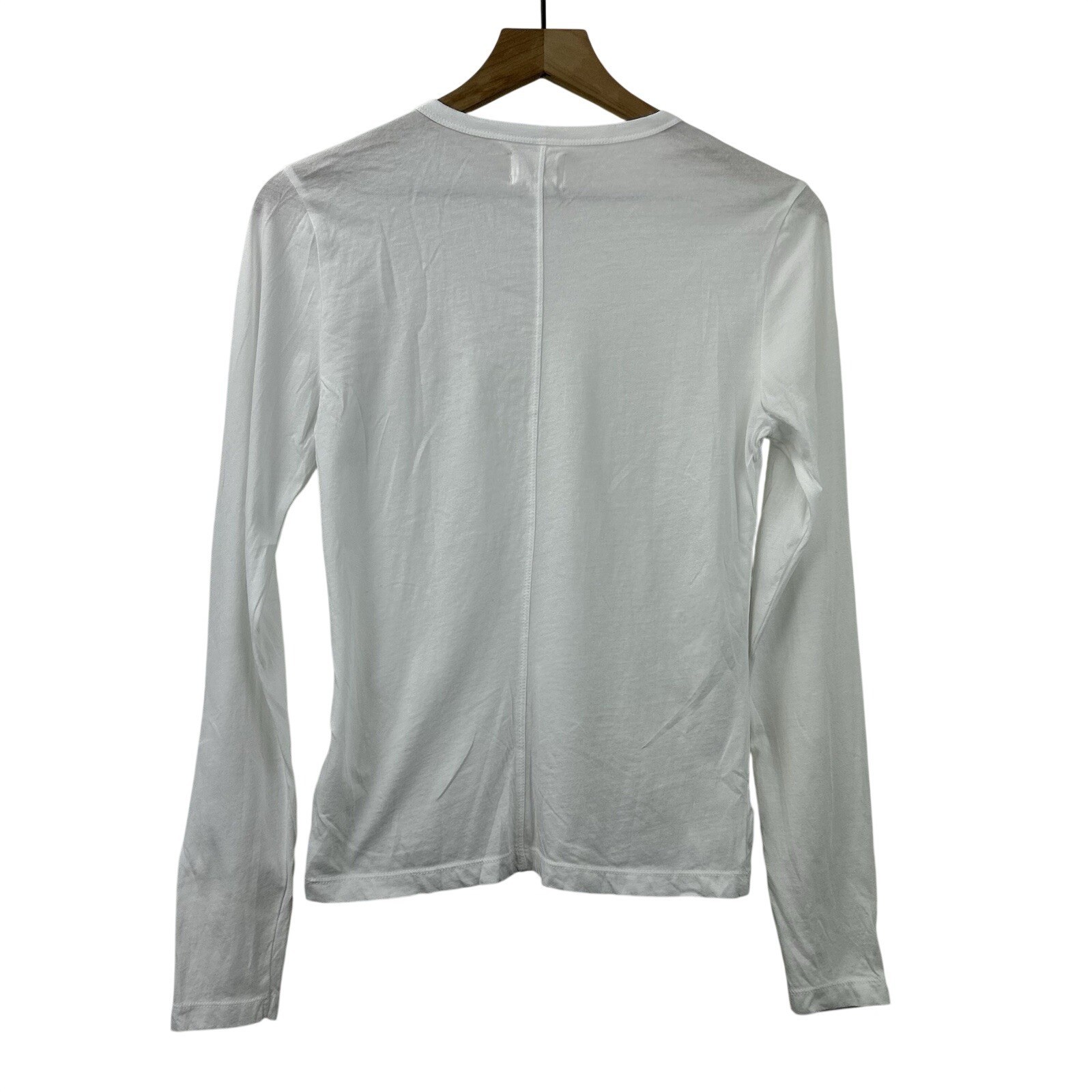 Mate The Label T-Shirt Long Sleeve Womens Sz M 100%Organic Cotton White Crewneck