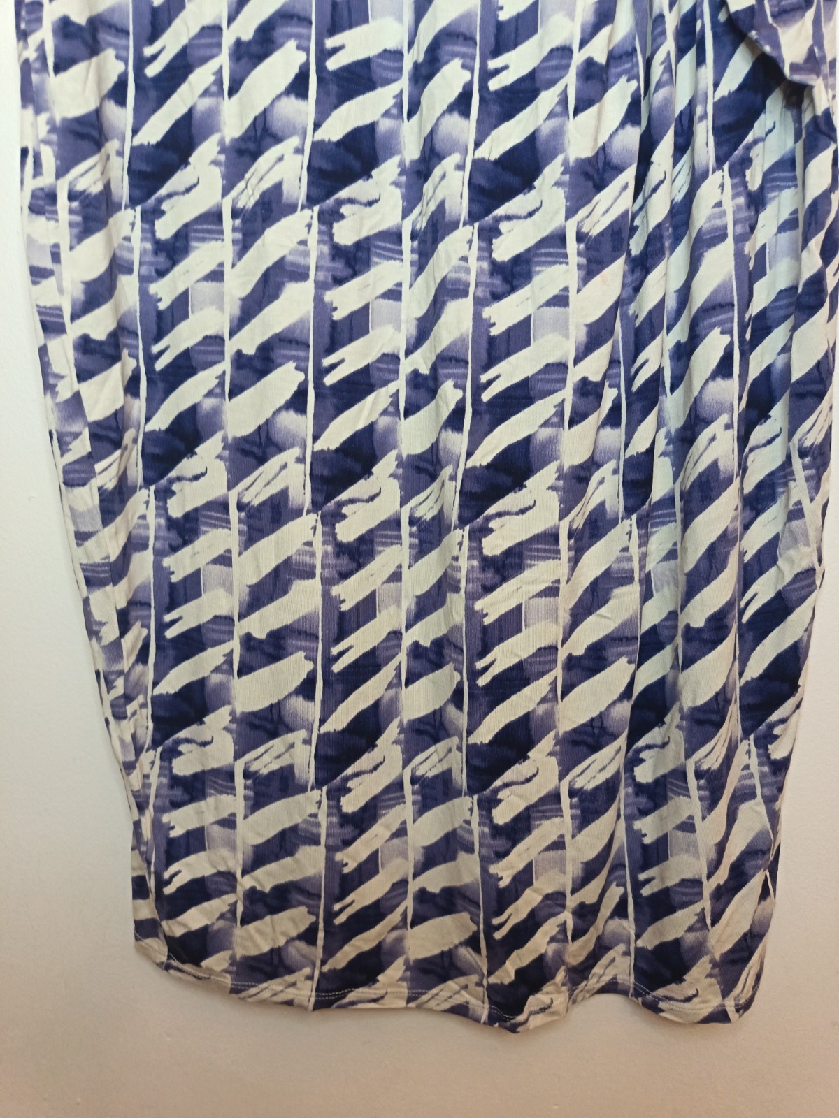M&Co Blue White Patterned Colourful Knee Length Summer Day Dress Size 14 Party