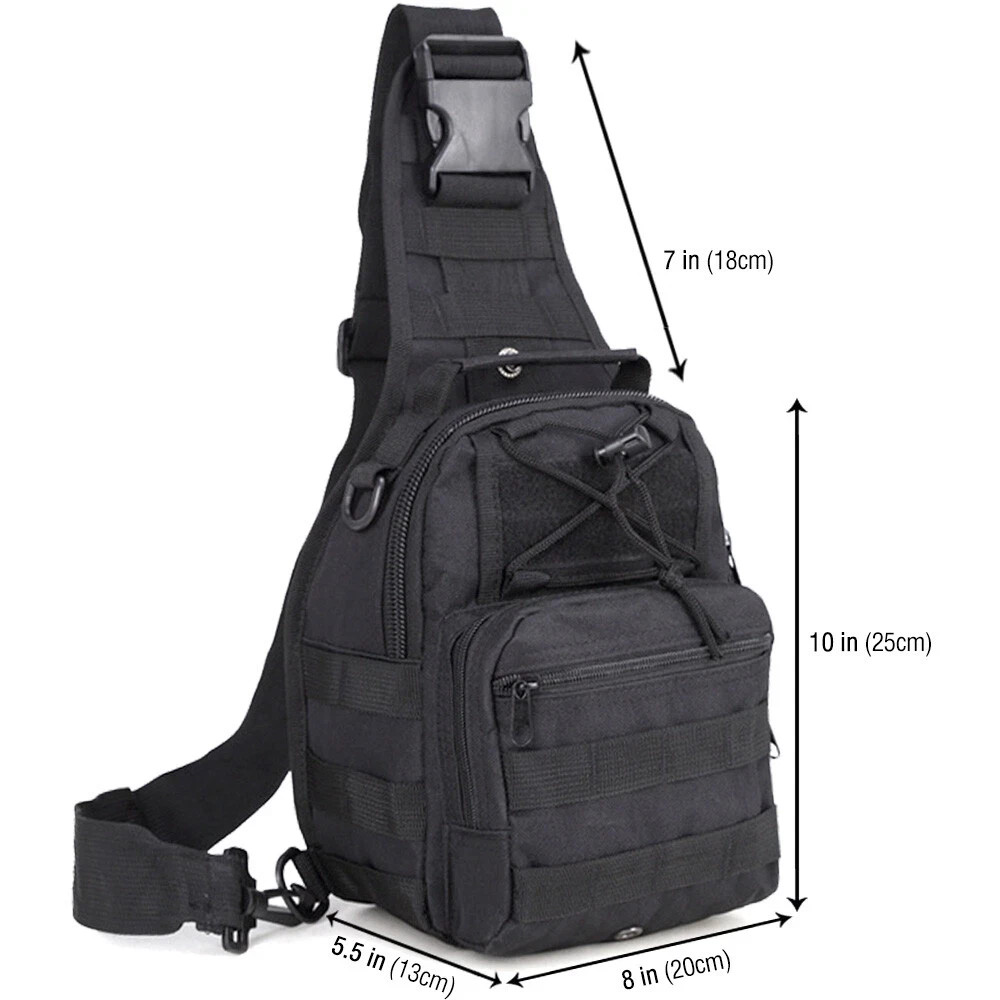 Mens Backpack Tactical Sling Shoulder Bag Molle Travel Chest Pack Outdoor Hiking