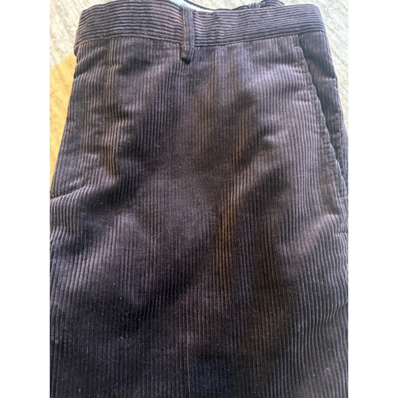 Brunello Cucinelli Dark Purple Corduroy Traditional Fit Trousers Pants Men IT 56