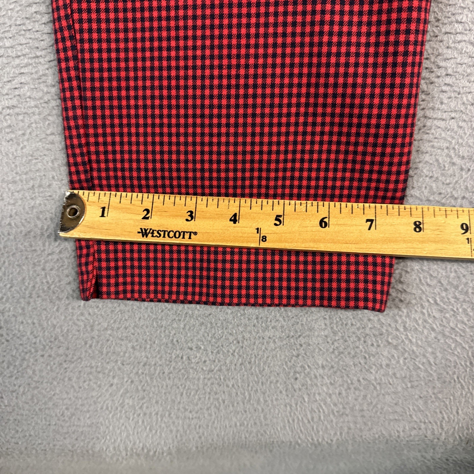 Talbots Pants Womens 16 Red Blue Chatham Ankle Shepard Check Side Zip Cotton