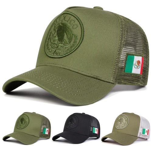 Mexican Eagle Baseball Cap Mexico Flag Trucker Hat Mesh Back Adjustable Unisex