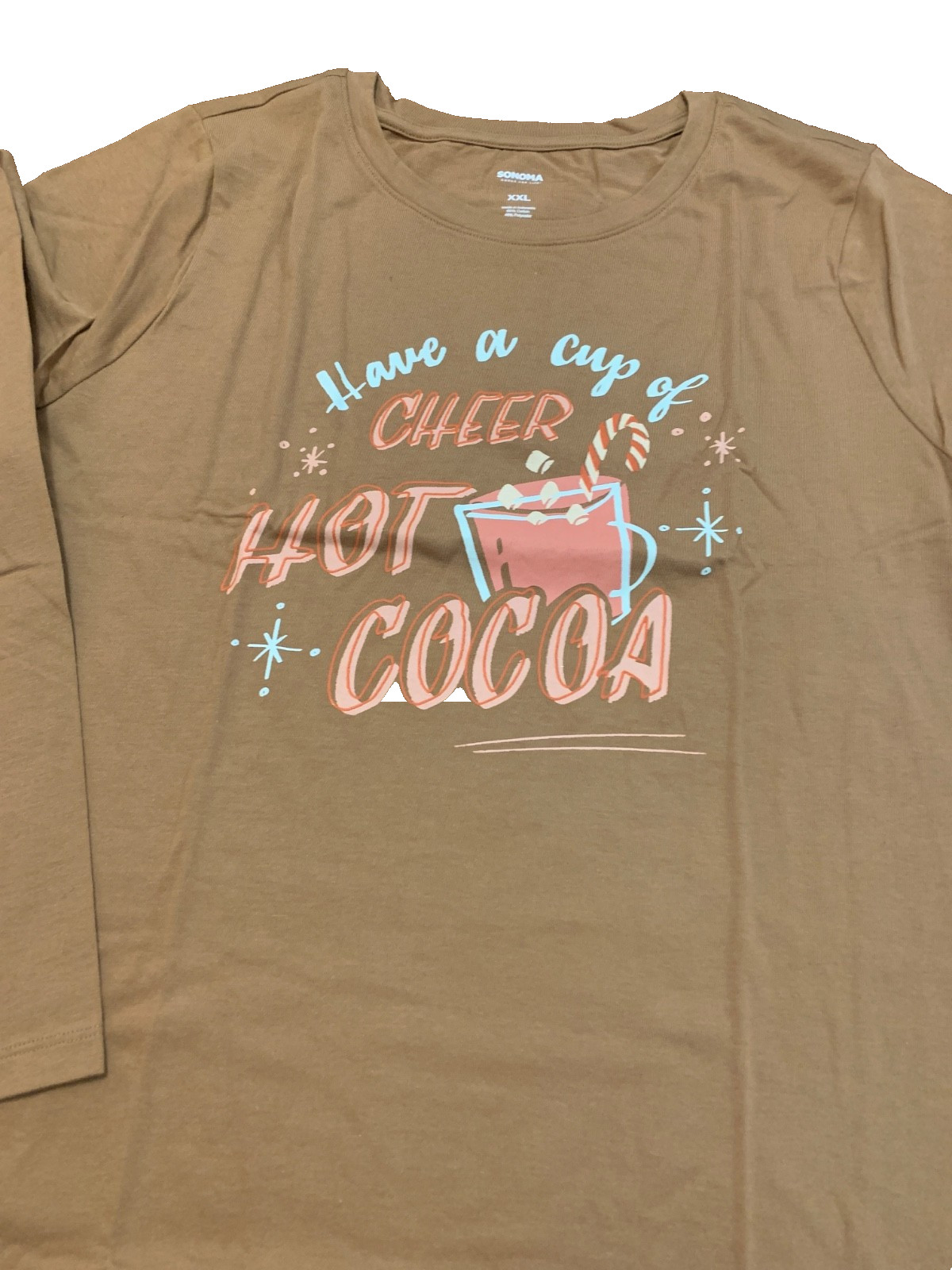 New Women’s Sonoma Goods For Life® Size XXL Graphic tee Brown Holiday Print
