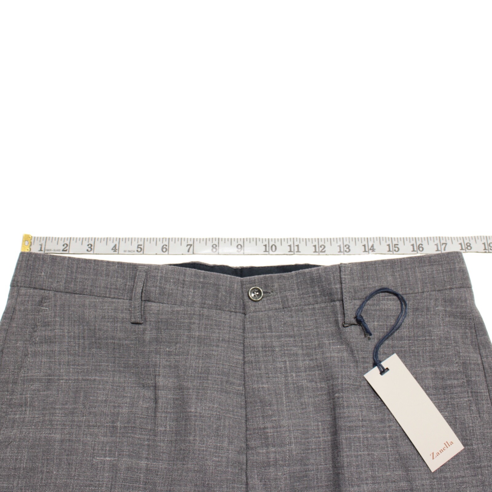 Zanella NWT Stretch Dress Pants Size 35 US Noah In Gray Melange Wool Blend