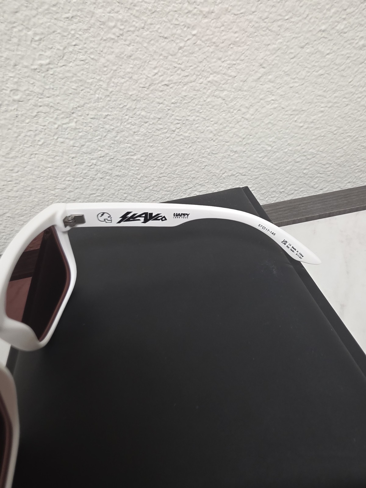 NEW SPY+ Optics Discord Men’s Square Sunglasses White Frame Blue Polarized Lens
