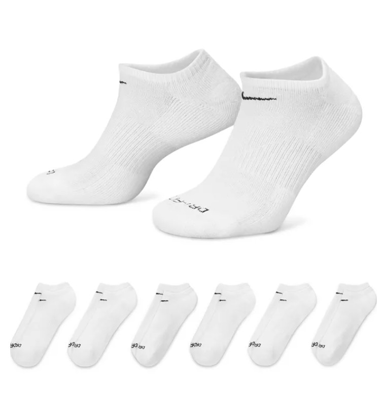 6 Pair Women’s Nike No Show Socks Size M Everyday Lightweight Cotton 6-Pack